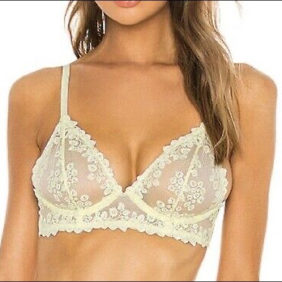 NEW! $48 Intimately FREE PEOPLE “Veronica” Lace Underwire Bra Faded Sunshine - Picture 2 of 9